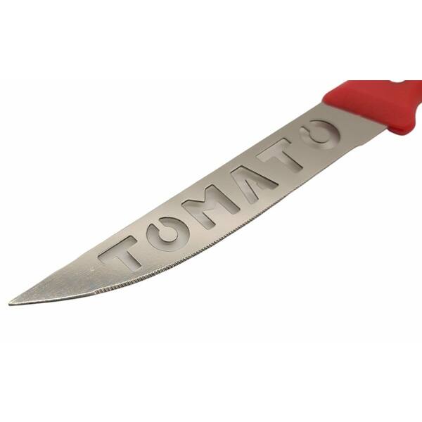 10" Serrated Stainless Steel Tomato Knife in Slicing Knives Set Red